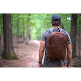 Classic Zippered Leather Backpack